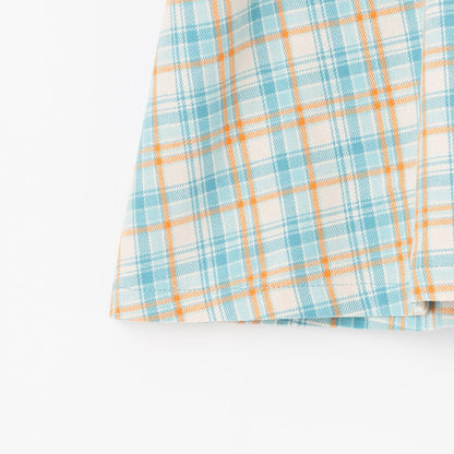 先染格紋×磨毛羅紋連衣裙