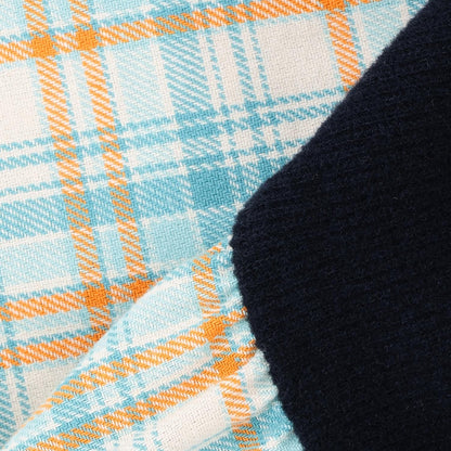 先染格紋×磨毛羅紋連衣裙