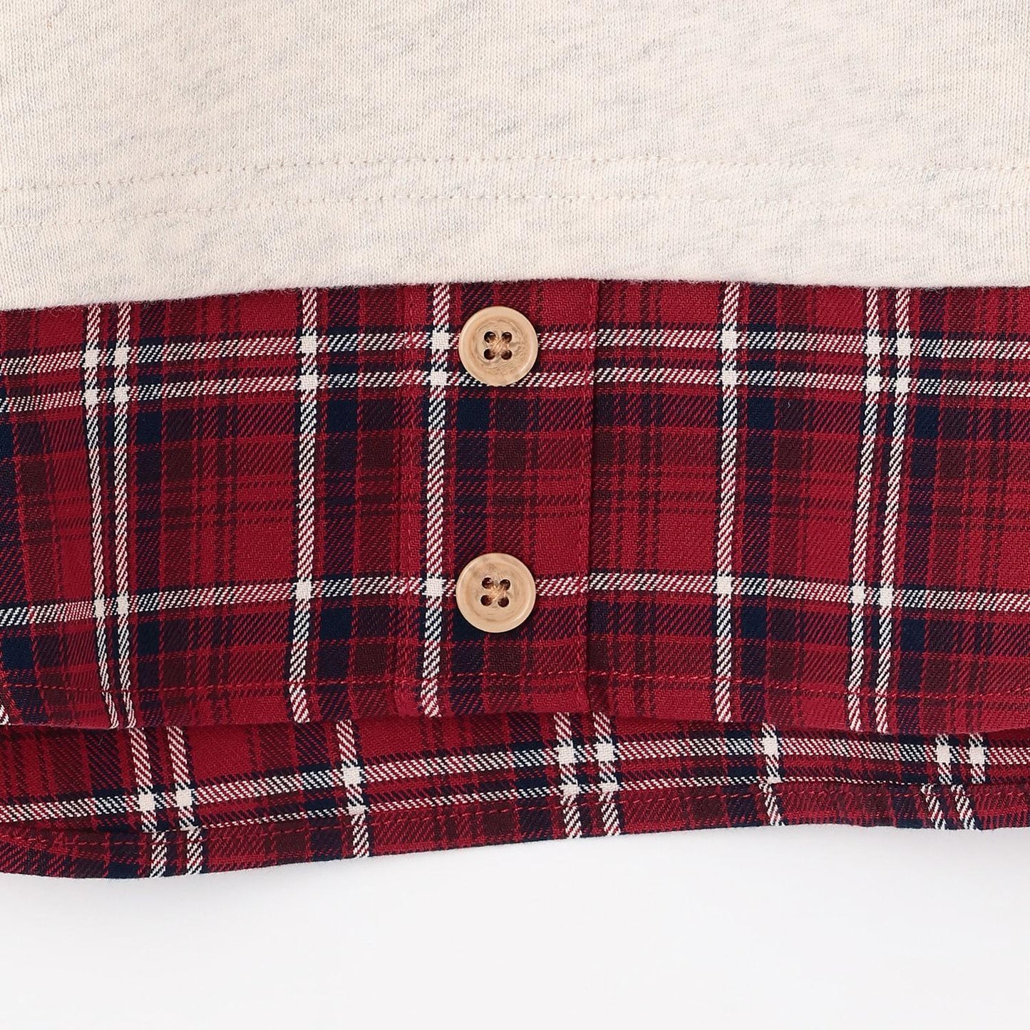 先染格紋×衛衣布口袋衛衣