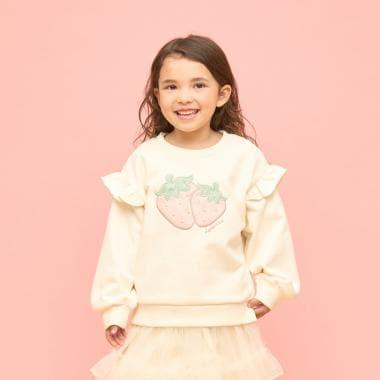 【速幹內層毛圈】草莓貼布繡衛衣