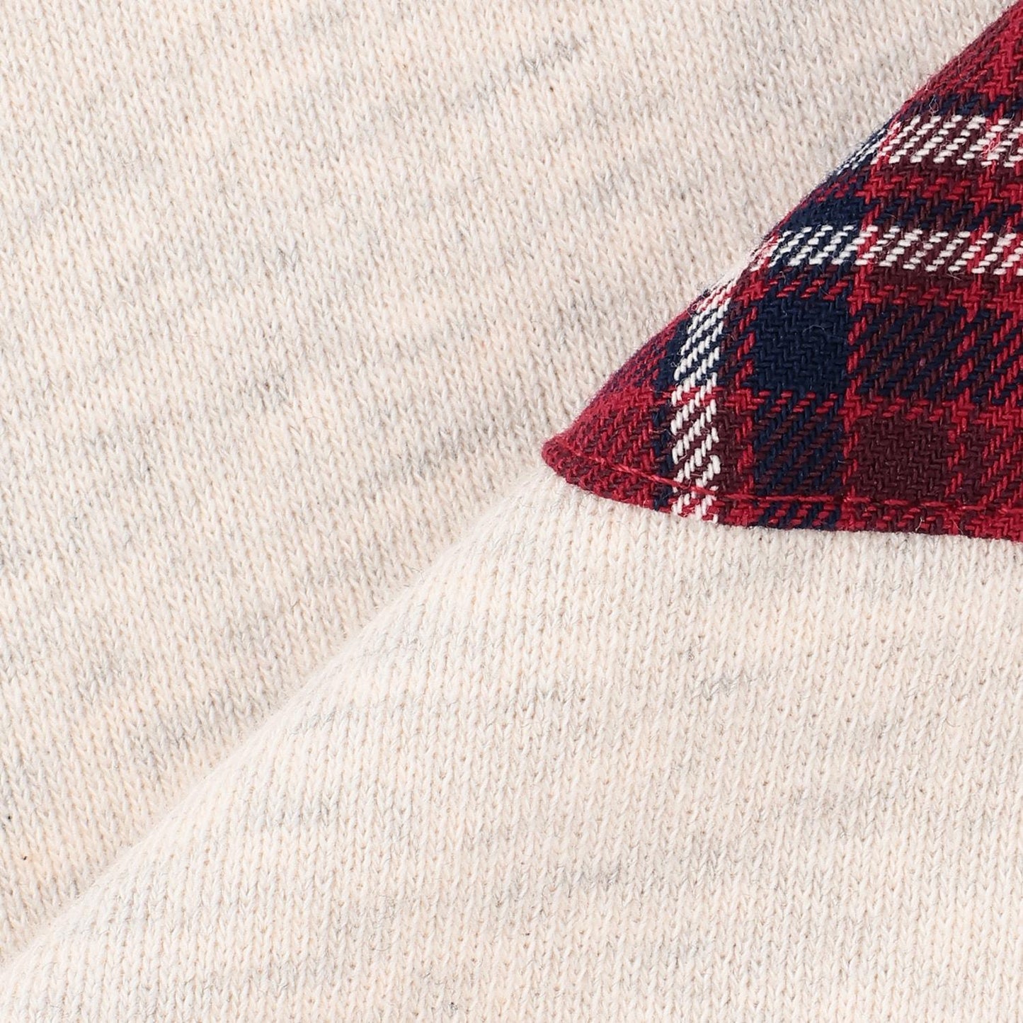 先染格紋×衛衣布口袋衛衣