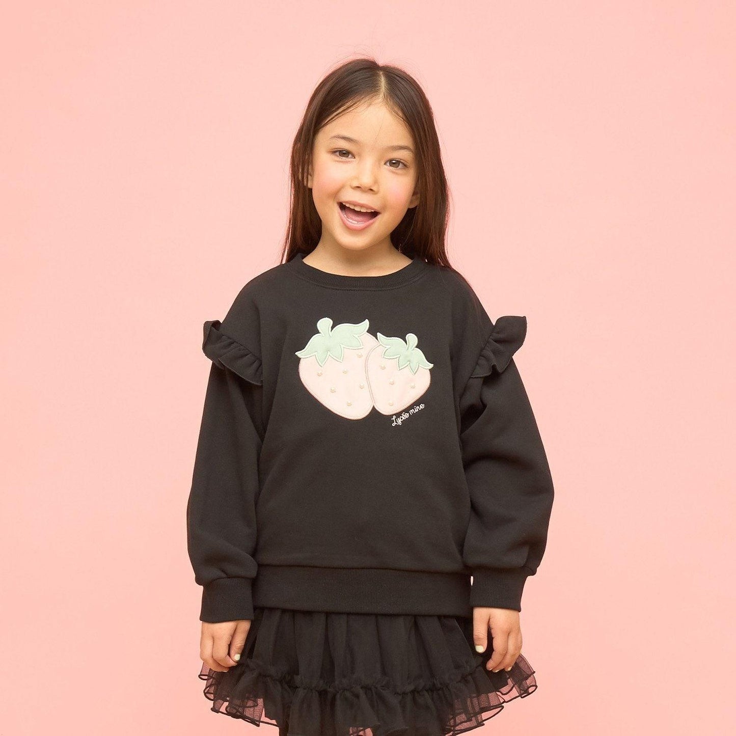 【速幹內層毛圈】草莓貼布繡衛衣