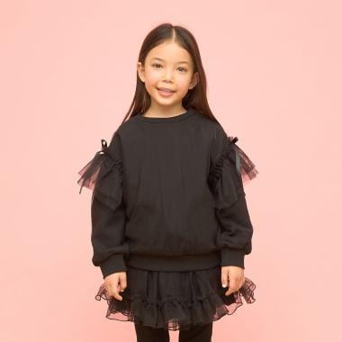 【速幹內襯】蓬鬆網紗衛衣