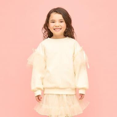 【速幹內襯】蓬鬆網紗衛衣