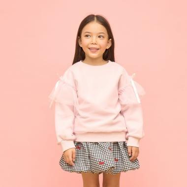 【速幹內襯】蓬鬆網紗衛衣