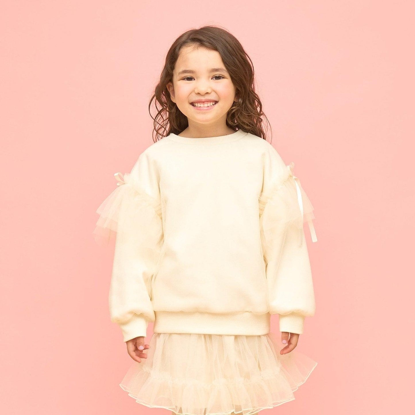 【速幹內襯】蓬鬆網紗衛衣