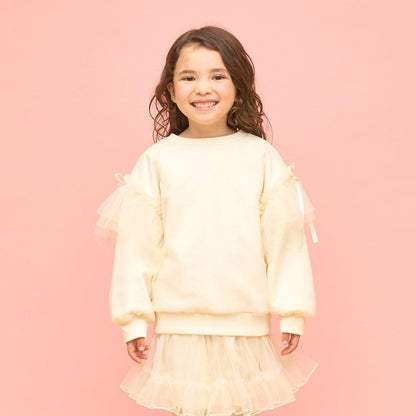 【速幹內襯】蓬鬆網紗衛衣