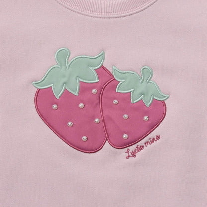 【速幹內層毛圈】草莓貼布繡衛衣