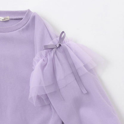 【速幹內襯】蓬鬆網紗衛衣