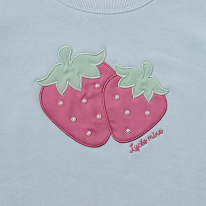 【速幹內層毛圈】草莓貼布繡衛衣