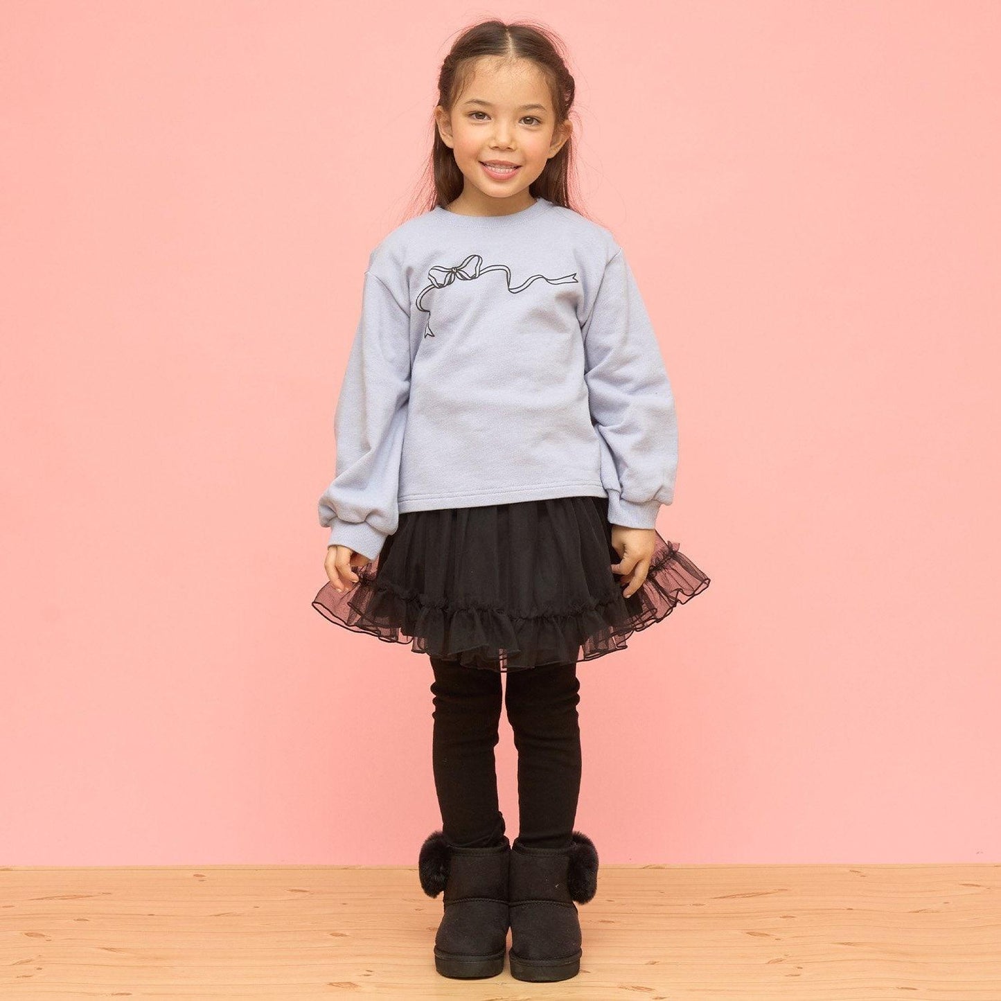 荷葉邊網紗打底褲裙