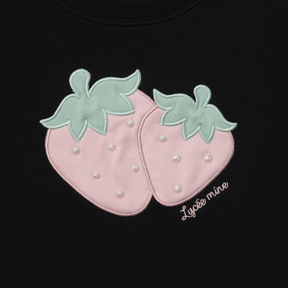 【速幹內層毛圈】草莓貼布繡衛衣