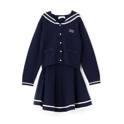 水手領針織套裝