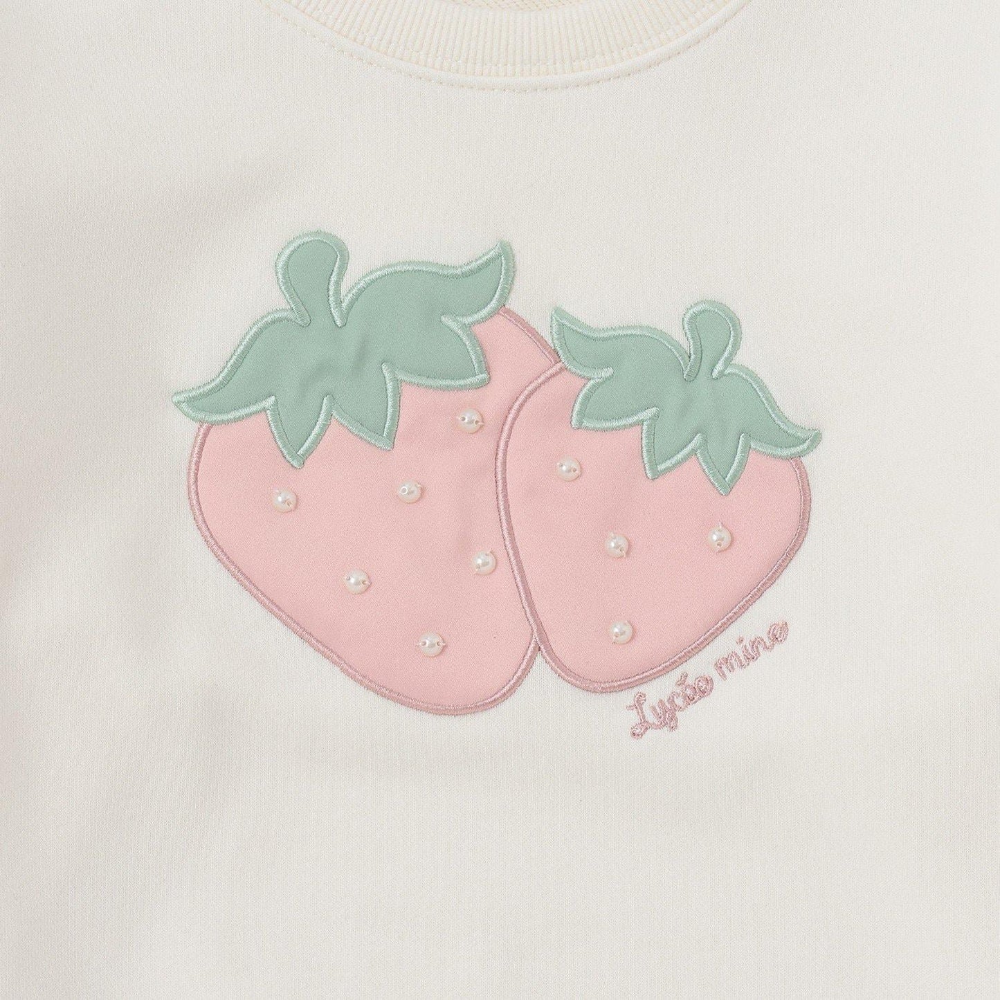 【速幹內層毛圈】草莓貼布繡衛衣