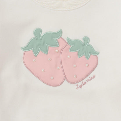 【速幹內層毛圈】草莓貼布繡衛衣