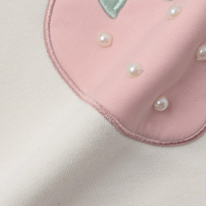 【速幹內層毛圈】草莓貼布繡衛衣