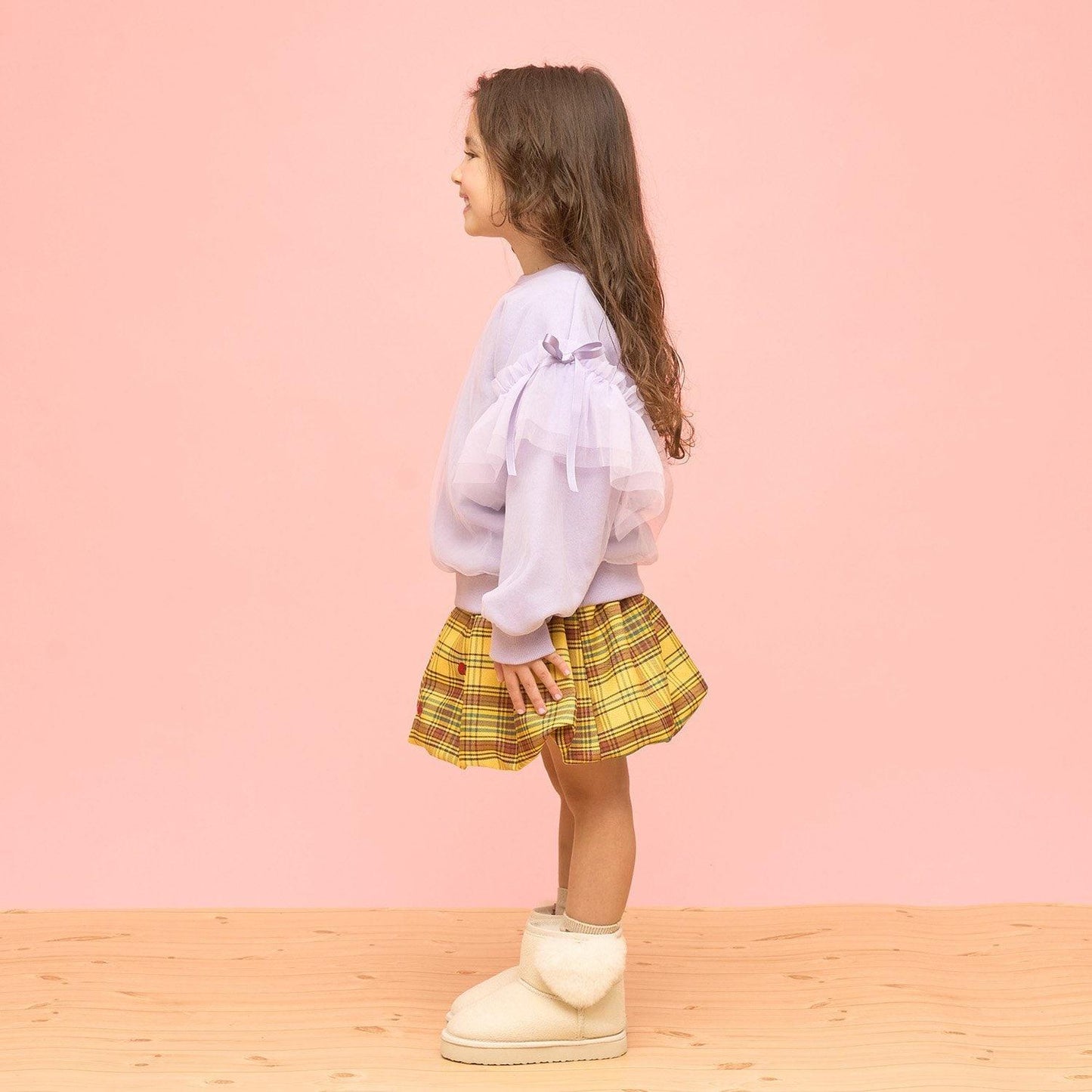 【速幹內襯】蓬鬆網紗衛衣