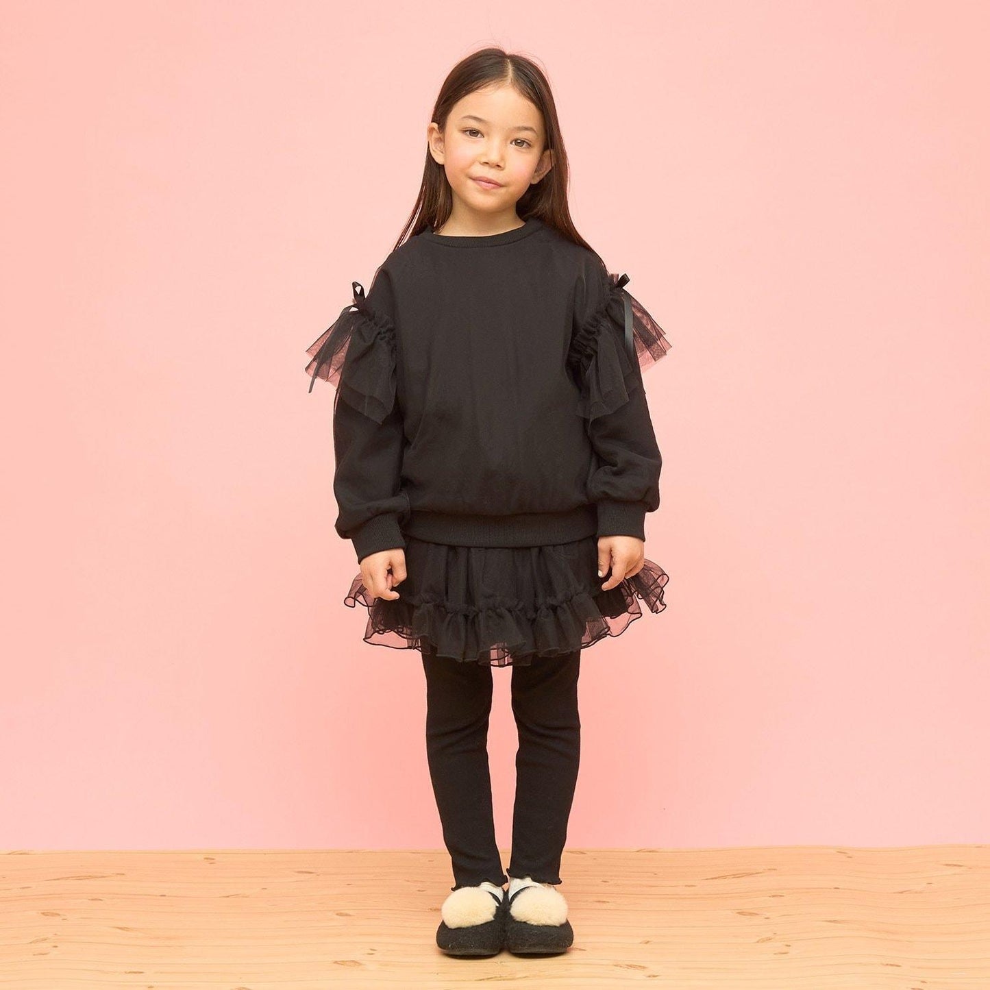 【速幹內襯】蓬鬆網紗衛衣