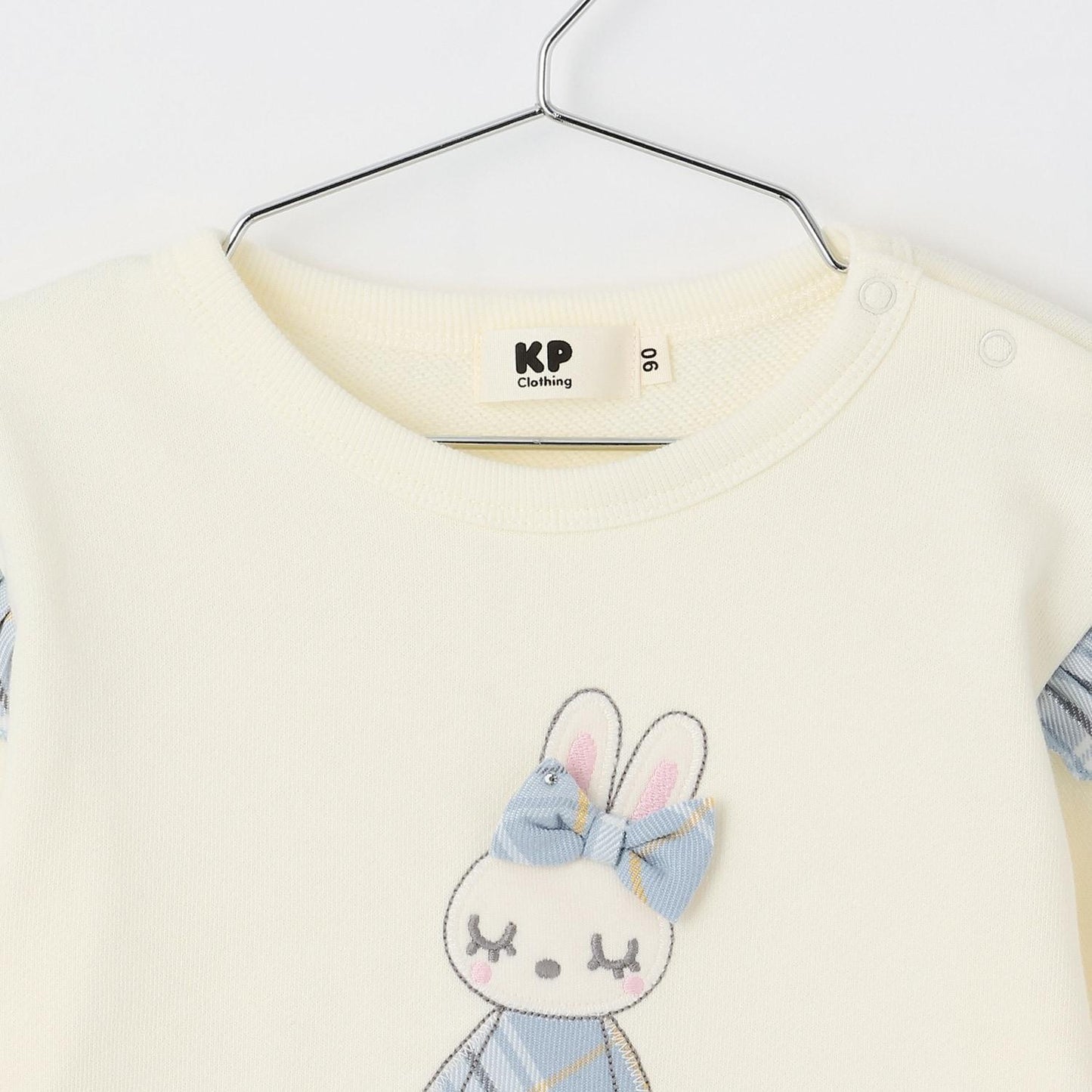 mimi醬貼布繡肩部荷葉邊衛衣