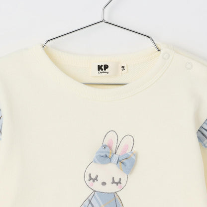 mimi醬貼布繡肩部荷葉邊衛衣