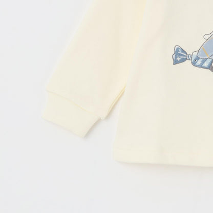 mimi醬貼布繡肩部荷葉邊衛衣