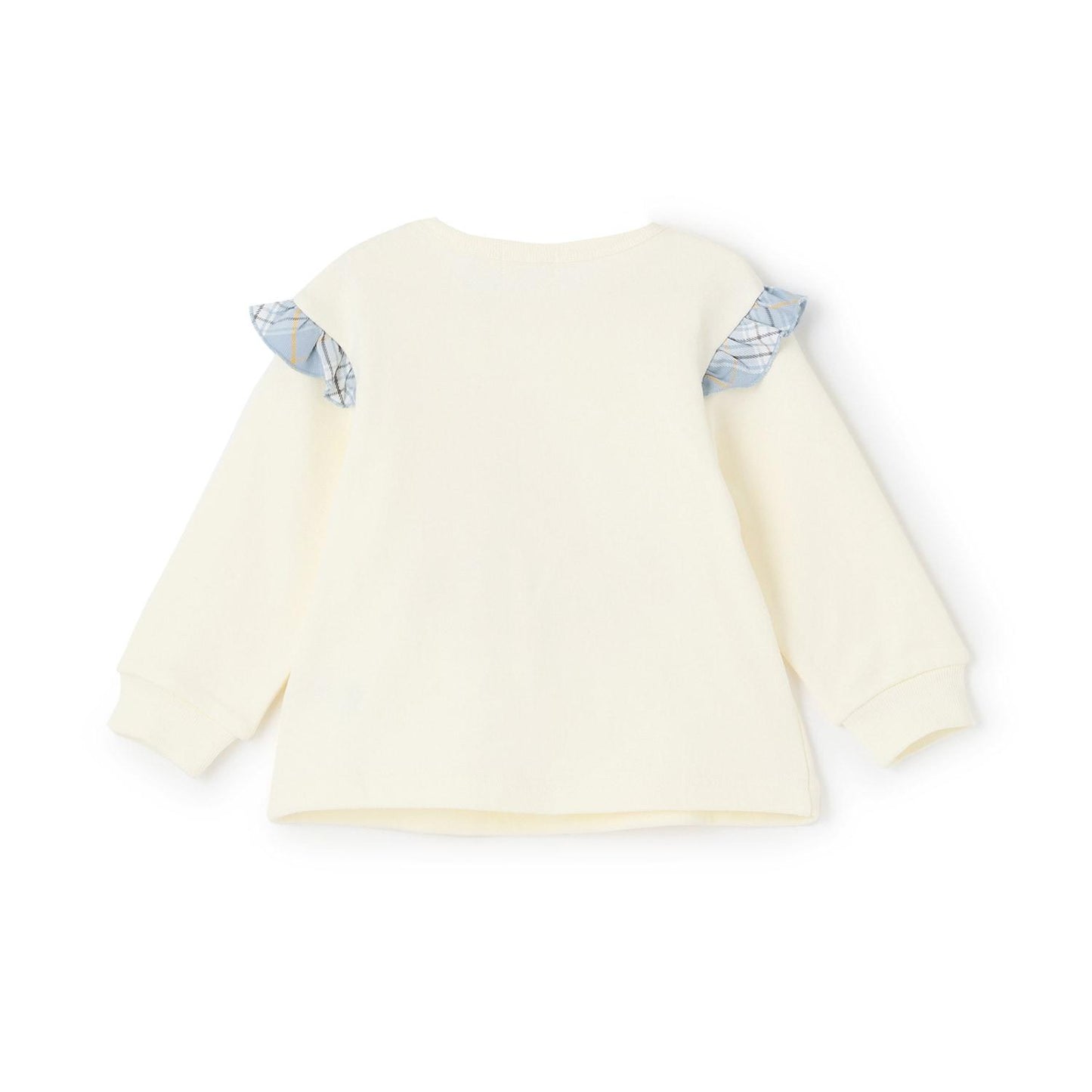 mimi醬貼布繡肩部荷葉邊衛衣