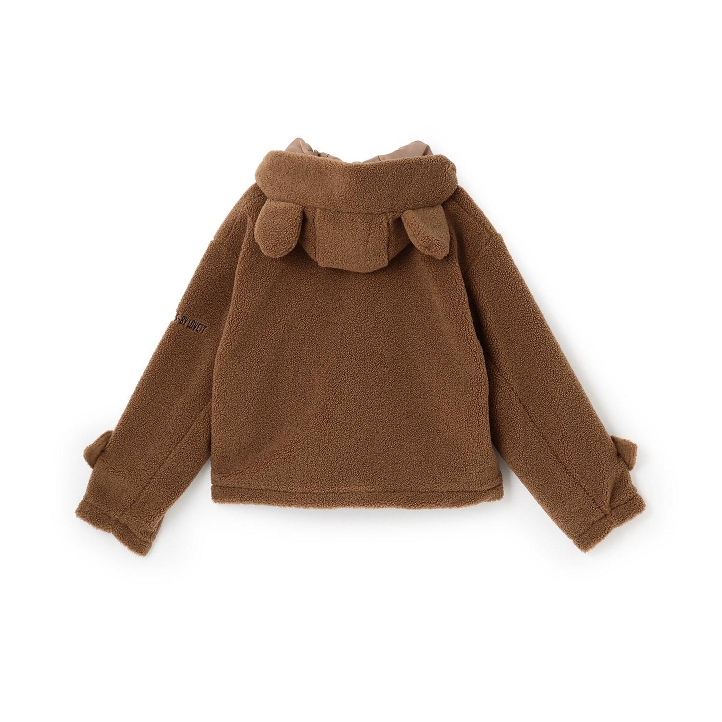 環扣短款羊羔絨粗呢大衣