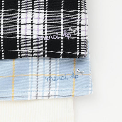 磨毛不規則羅紋×金銀絲格紋疊穿風T恤