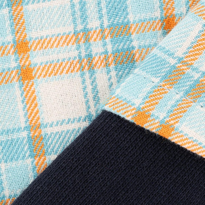 先染格紋疊穿風連體衣