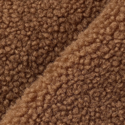 環扣短款羊羔絨粗呢大衣