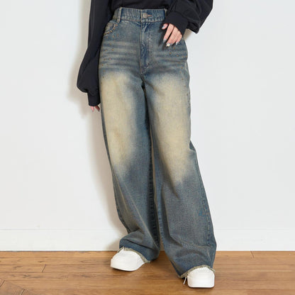 鉚釘流蘇牛仔褲