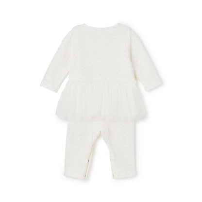 星塵絎縫網紗連體衣