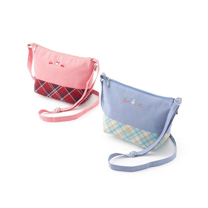 先染格紋×牛仔斜挎包