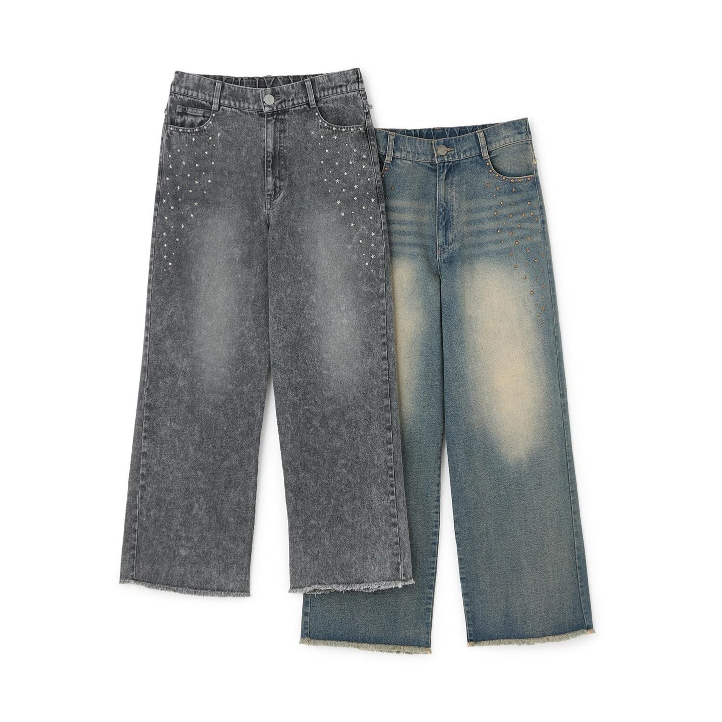 鉚釘流蘇牛仔褲