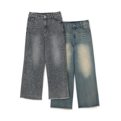 鉚釘流蘇牛仔褲