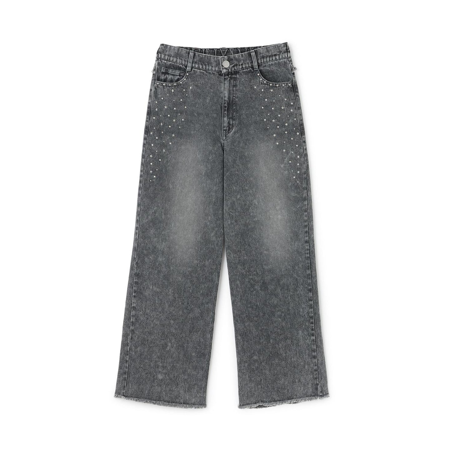 鉚釘流蘇牛仔褲