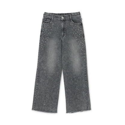 鉚釘流蘇牛仔褲