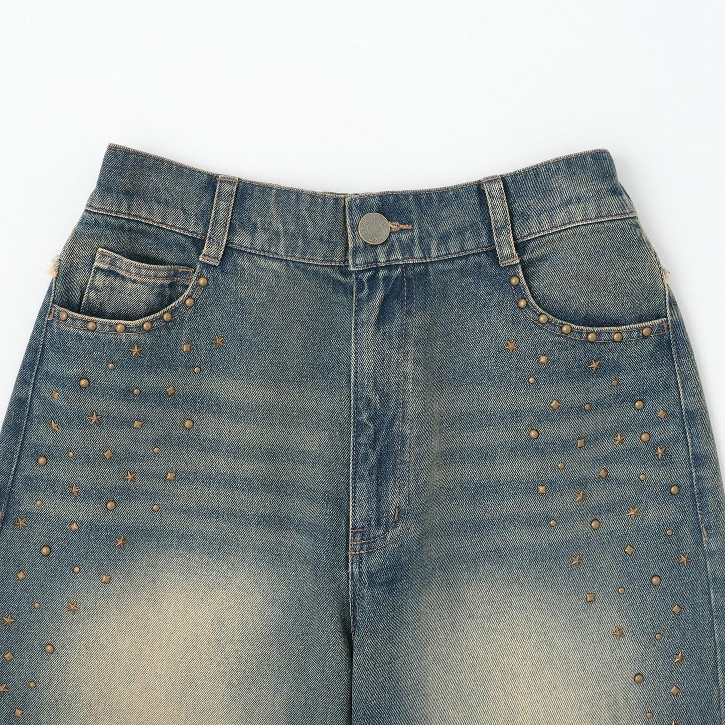 鉚釘流蘇牛仔褲