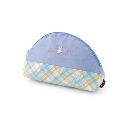 先染格紋×牛仔布收納包