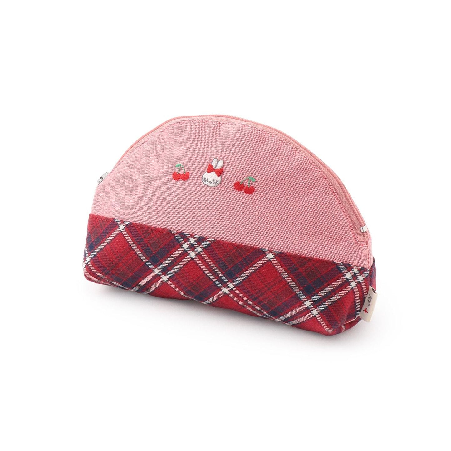 先染格紋×牛仔布收納包