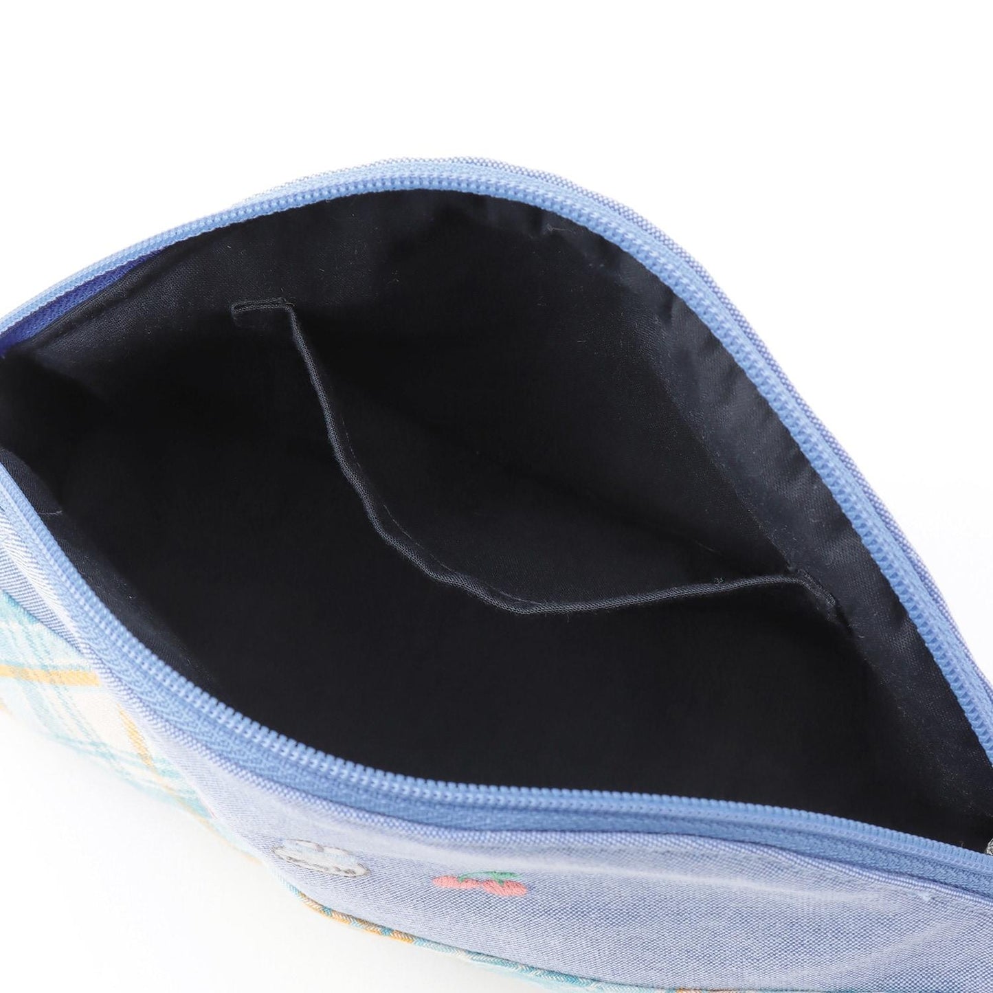 先染格紋×牛仔布收納包