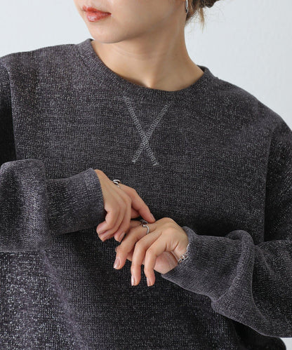 亮片紗線圓領套頭衫