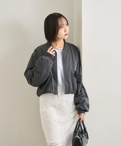 緞面短款夾克