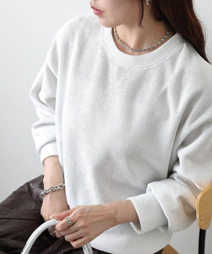 亮片紗線圓領套頭衫