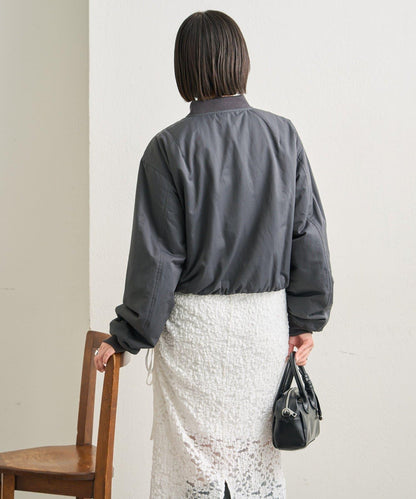 緞面短款夾克