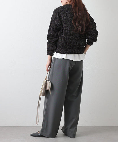 亮片紗線圓領套頭衫