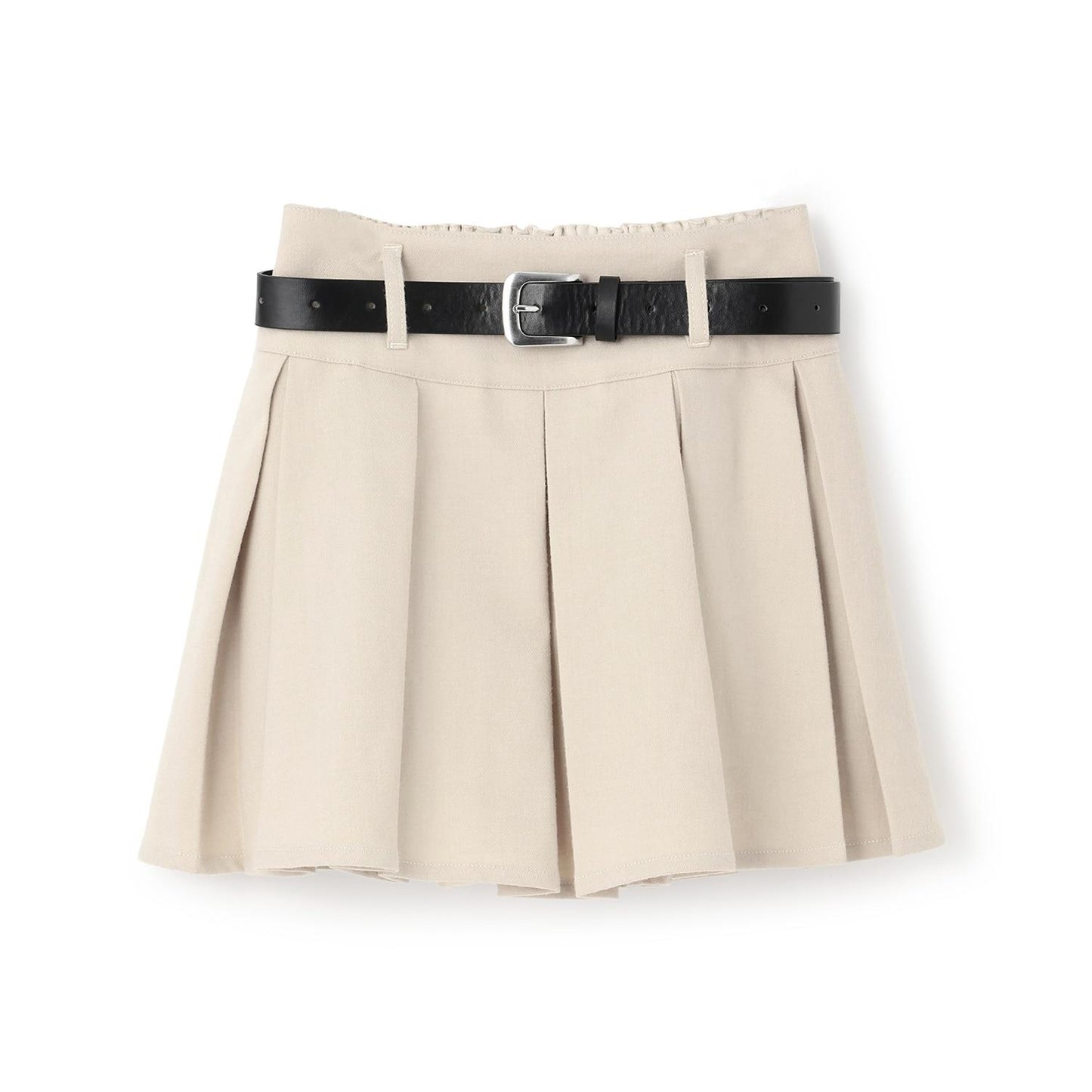 【磨毛】帶腰帶百褶裙