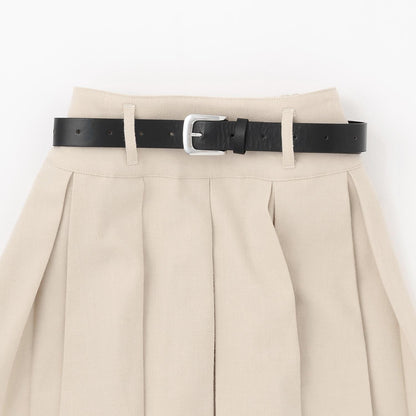 【磨毛】帶腰帶百褶裙