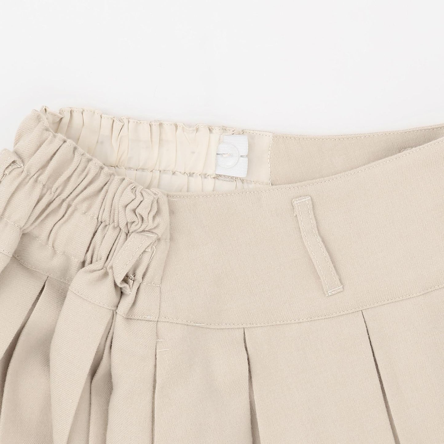 【磨毛】帶腰帶百褶裙