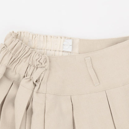 【磨毛】帶腰帶百褶裙